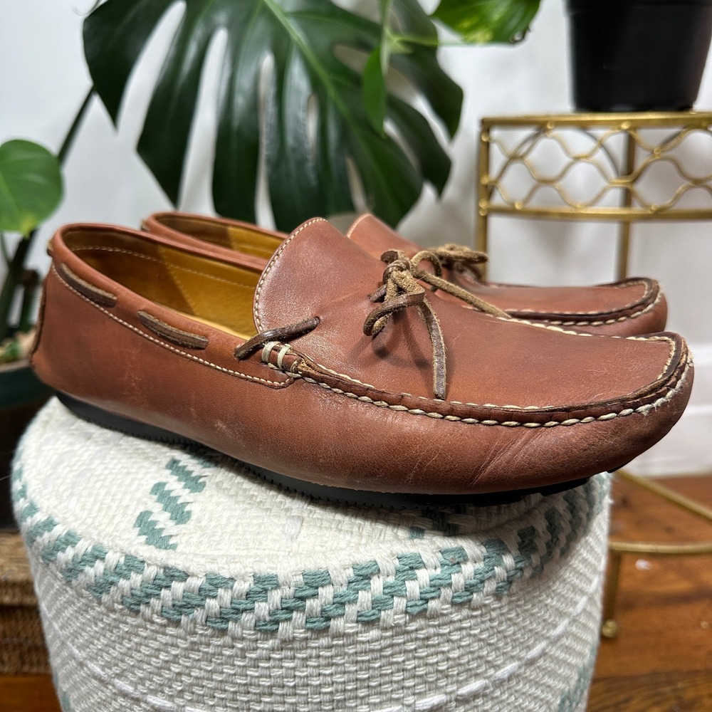 Cole Haan Grant Driver Loafers Mens 9M Tan Leather Good Driving Shoes C04396